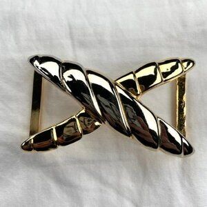 VTG Terry Stack 1995 Two Toned X belt buckle Gold